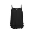 thumbnail image 3 of FASHIONWT Women Beading Chiffon Camisole Thin Strap Summer Pleated Tank Tops, 3 of 5