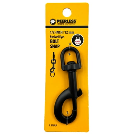 1/2" Swivel Eye Bolt Snap, Black, Peerless Chain, 4764038Y