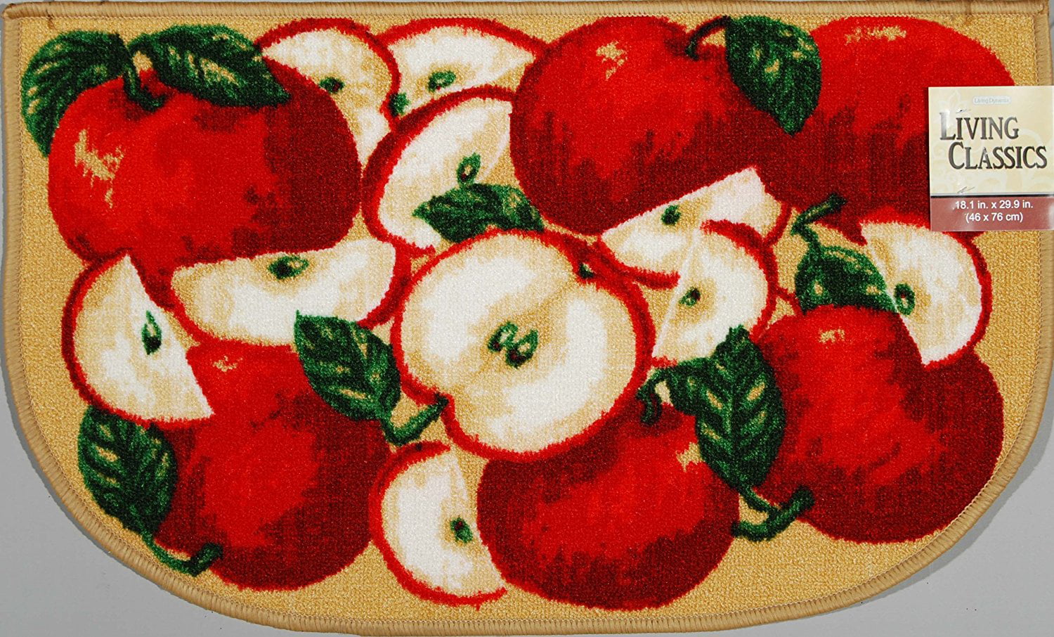 3 & HALF RED APPLES AH 17"x28" nonskid back KITCHEN ACCENT RUG 