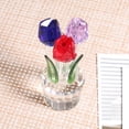 thumbnail image 2 of Monstrate Estatuilla de flores de tulipanes de cristal coloridos delicados y exquisitos para decoración artesanal elegante para el hogar Decoración del hogar, 2 of 6
