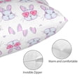 thumbnail image 3 of KLL Heart Rabbit Pillow Covers Envelope Closure,Super Soft and Cozy Fuzzy Fleece Pillow Case Cover (No pillow core） 20"x30", 3 of 5