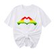 thumbnail image 5 of Camiseta de Cuello Redondo Impresa Nueva Moda Casual de Manga Corta de las Mujeres, Mezcla Ligera de Poliéster para la Primavera, 5 of 6