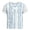 A-Light Blue754, variant on Men's Retro Bold Color-Blocked Striped V-Neck T-Shirt Short-Sleeve Slim-Fit Casual Everyday Top