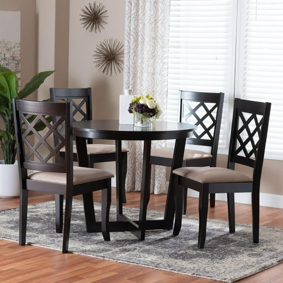 Baxton Studio Selby Modern Dining Set, 5-Piece, Sand