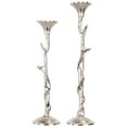 thumbnail image 3 of Northlight Floral Metal  Taper Candle Holders - 16" - Silver Finish - Set of 2, 3 of 7