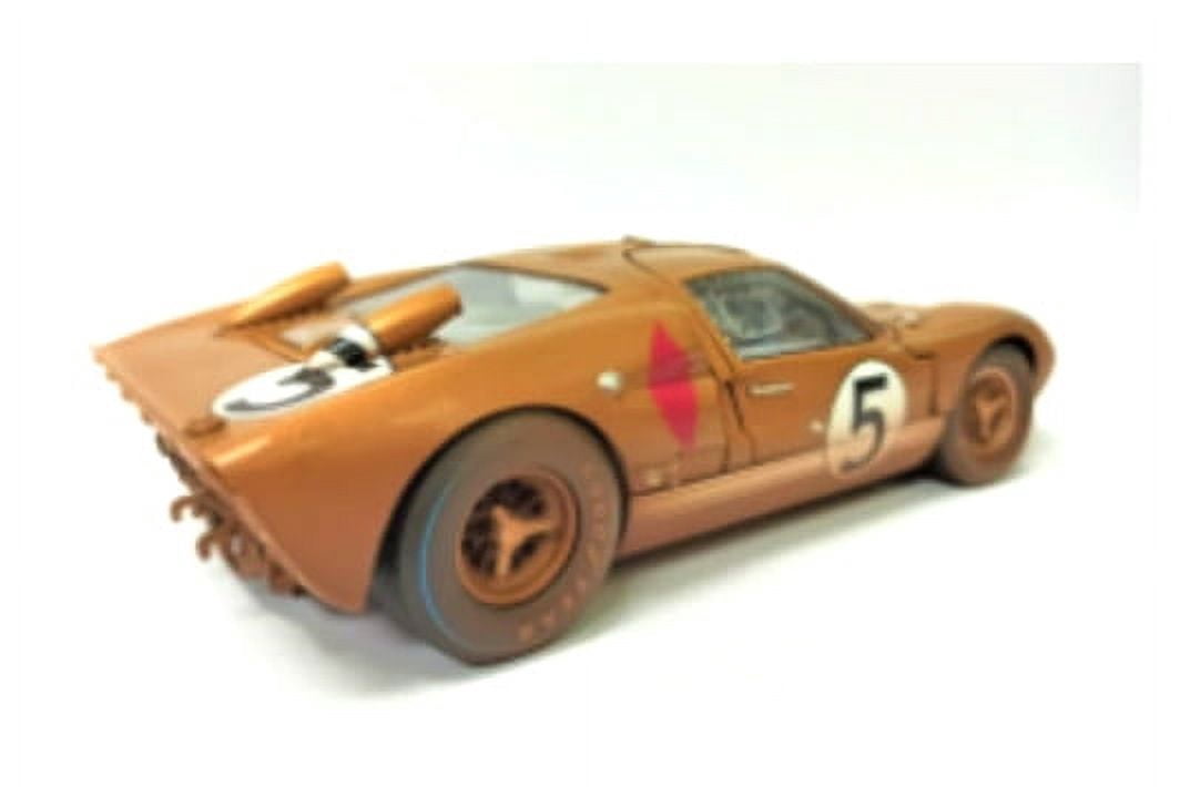 1966 Ford GT-40 MK II #5 After Race (Dirty Version), Gold - Shelby Collectibles SC430G - 1/18 scale Diecast Model Toy Car