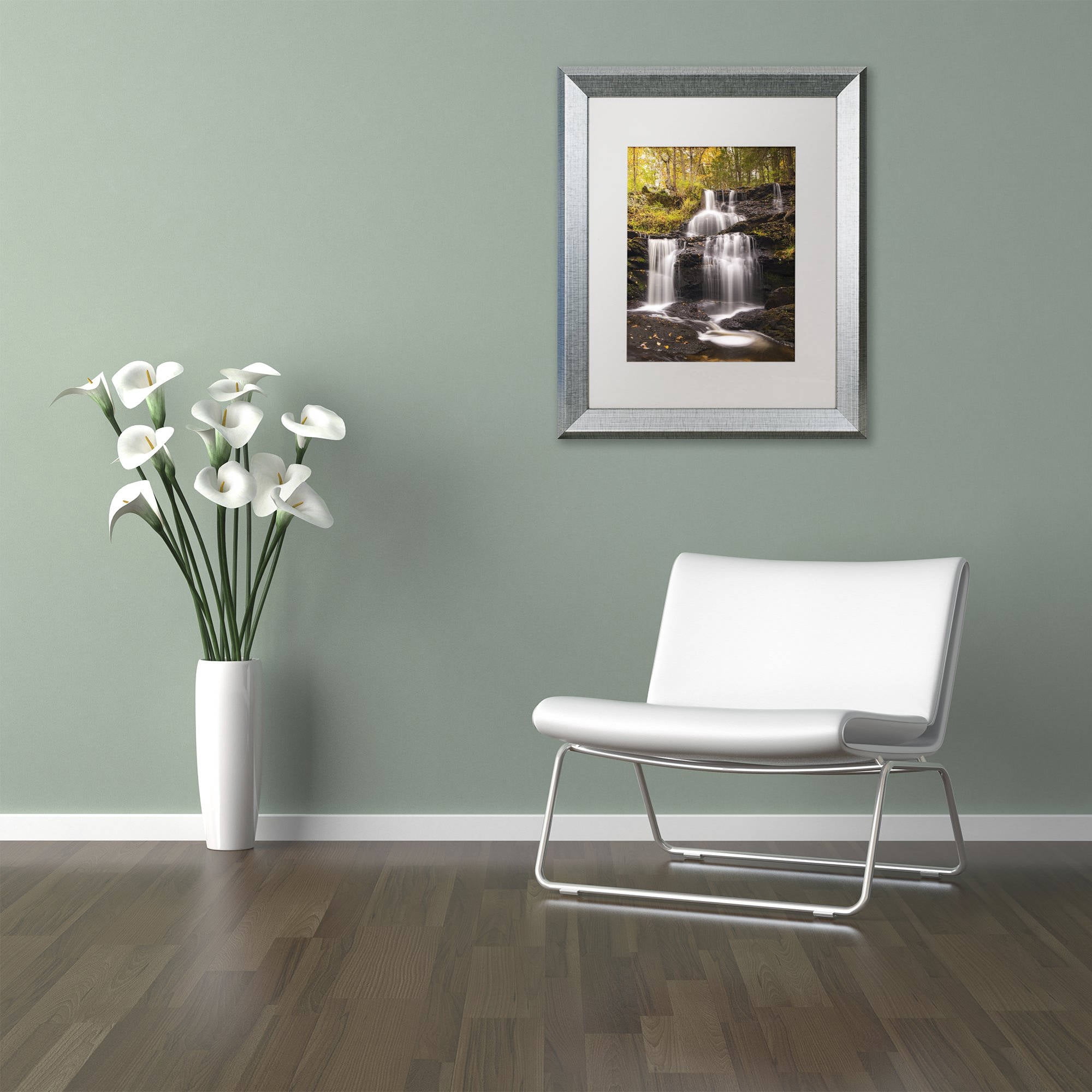 Trademark Fine Art 'Autumn Horsetails' Canvas Art by Michael Blanchette Photography, White Matte, Silver Frame