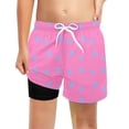 thumbnail image 3 of lnmuld Boys Swim Trunks with Compression Liner Board Shorts for Toddler Youth Swimming Bathing Suit Size:8-9 Years, 3 of 4