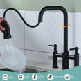 thumbnail image 3 of Double Handle Bridge Kitchen Faucet with Advanced Spray in Black, 3 of 8
