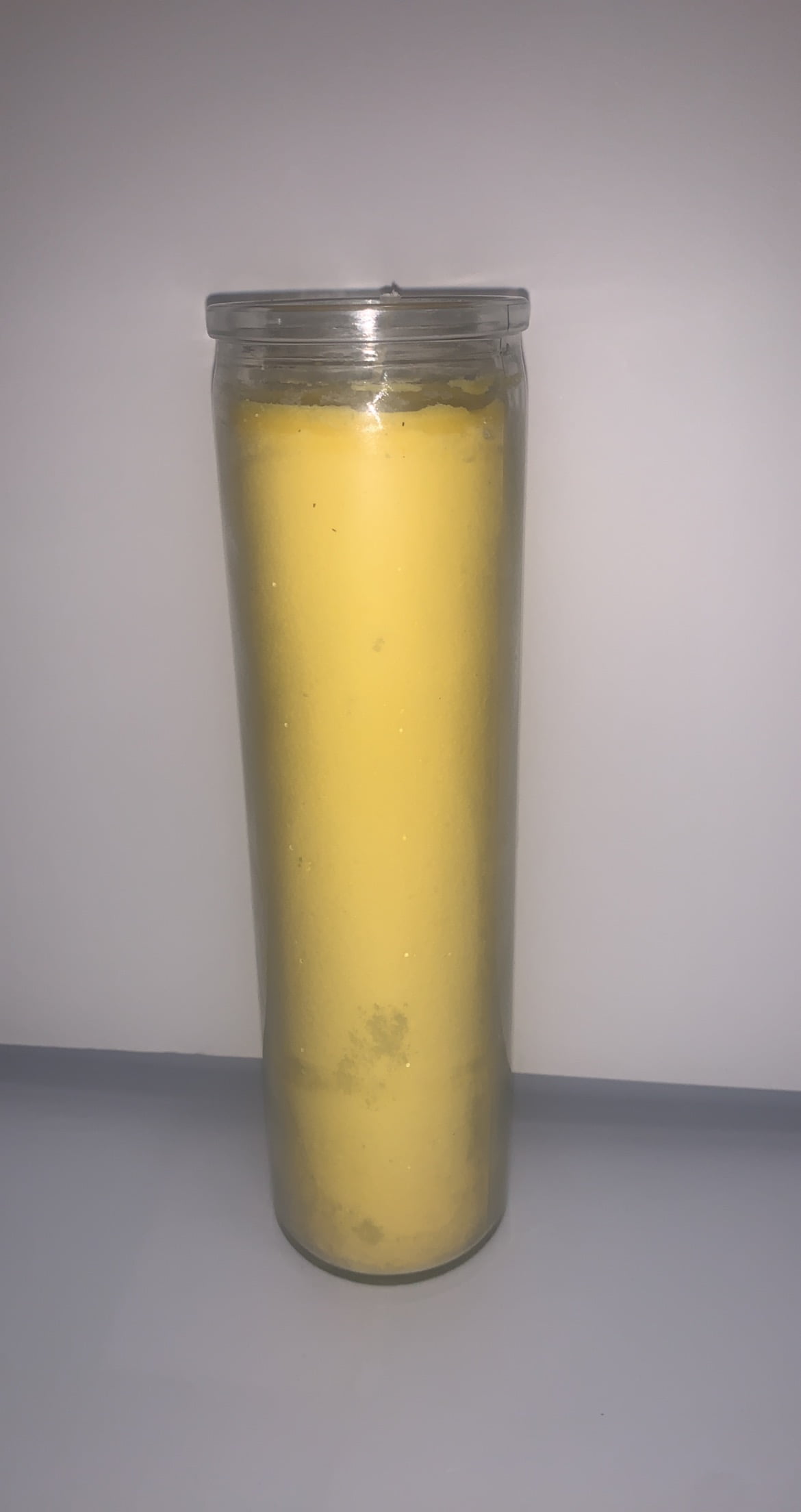 YELLOW CANDLE SOLID COLOR PRAYER CANDLES 8" TALL GLASS CANDLES FOR