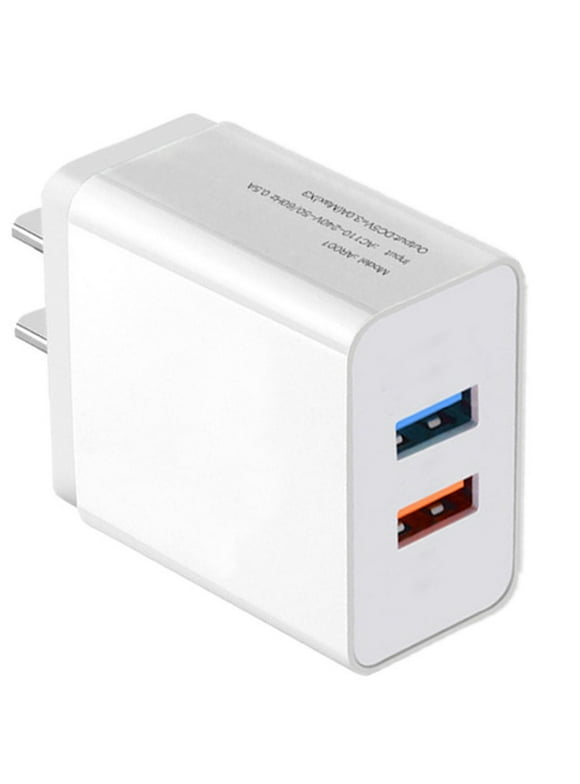 USB Wall Charger, 2-Port USB Charger 2.0 Plug Cube Replacement for iPhone X/8/7/6S/6S Plus/6 Plus/6/5S/5, Samsung Galaxy S8/S9/S10/S7/S6/S5 Edge+, LG, HTC, Huawei, Motorola