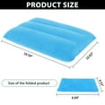 thumbnail image 2 of 2-Pack Compact Air Pillows for Travel & Camping - Inflatable Neck Pillows with Flocked Fabric & Carry Pouch Sky Blue, 2 of 7