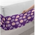 thumbnail image 2 of Cartoon Bed Skirt, Pattern of Clouds Paint Splash in Childish Style Abstract Art Sky View, Elastic Bedskirt Dust Ruffle Wrap Around for Bedding Decor, 4 Sizes, Violet and Pale Salmon, by Ambesonne, 2 of 2
