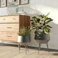 thumbnail image 2 of Aspire Home Accents Huxley Mid Century Modern Planters - White (Set of 2) Black, 2 of 6