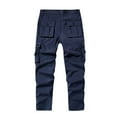 thumbnail image 3 of CHEEREAM Military Tactical Cargo Pants for Men Multi Pockets Pants Straight Leg Baggy Casual Relaxed Fit Hiking Outdoor Trouser Dark Blue S, 3 of 8