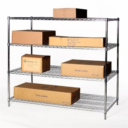 

Chrome Wire Shelving with 4 Shelves - 30 d x 60 w x 84 h (SC306084-4)