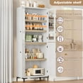 thumbnail image 4 of 71 inch Tall Storage Cabinet, Kitchen Pantry 5 Tier Bathroom Cabinet with 4 Doors Adjustable Shelves for Kitchen, Dining Room, Bathroom, 4 of 8