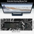 thumbnail image 2 of Black and White Marble Desk Mat,Large Marble Ink Texture Gaming Keyboard Mouse Pad,Non-Slip Rubber Base Desk Pad Thick Stitched Edges Waterproof Mousepad Mouse Mat 31.5"x11.8", 2 of 6