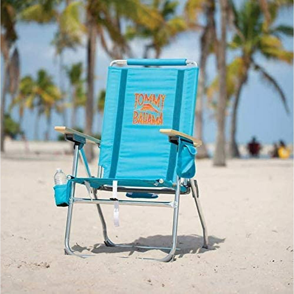 Tommy Bahama 7 Position Hi-Boy Beach Chair, Aqua - Walmart.com - Walmart.com