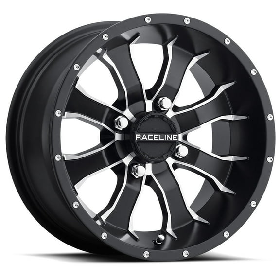 14" Black With Natural Accents A77 Mamba Wheel by RaceLine A7747056-43