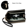 thumbnail image 5 of HAWEE Cellphone Wallet for Women Dual Zipper Long Purse with Removable Wristlet, Black, 5 of 7