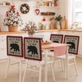 thumbnail image 2 of Black Bear Chair Covers Set of 8 I Love You Red Black Plaid Winter Christmas Chair Back Covers Stretch Removable Washable Slipcovers Protector for Dining Room Kitchen Party Decor, 2 of 5