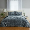 thumbnail image 5 of Haperlare 3 Pcs Velvet Duvet Cover Set Queen Size Luxury Soft Flannel Bedding Comforter Cover Set with Button Closure and 8 Corner Ties, Gray, 5 of 5