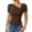 Womens tops Brown, variant on Women's Short Sleeve Off Shoulder Fashion Summer Fitted Slant Neck Crop Top Going Out Party Club Beige L