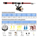 thumbnail image 2 of Kit Pesca  Bloosom 1.8m Cañas Señuelo Con Cuerda Enrollada Accesorios Negro, 2 of 5
