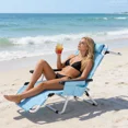thumbnail image 6 of SLSY Portable Beach Chair for Adults,Outdoor Camping Chair Lay Flat Folding Backpack Beach Reclining Chair with 5 Positions,Headrest,Cup Holder,Heavy Ocean Striped, 6 of 9