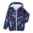 thumbnail image 2 of Toddler Girls Jacket Lightweight Hooded Windbreaker Kids Water-Resistant Light Rain Jacket Print Outwear, 2 of 8