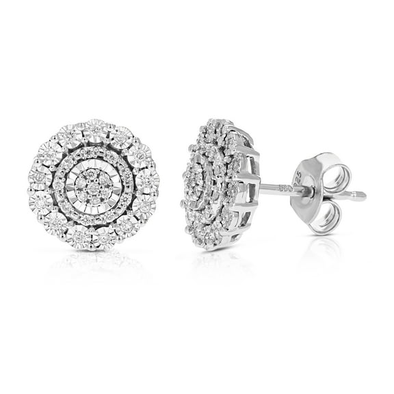Vir Jewels 1/5 CTTW Lab Grown Diamond Composite Earrings in Sterling Silver With Push Backs For Women