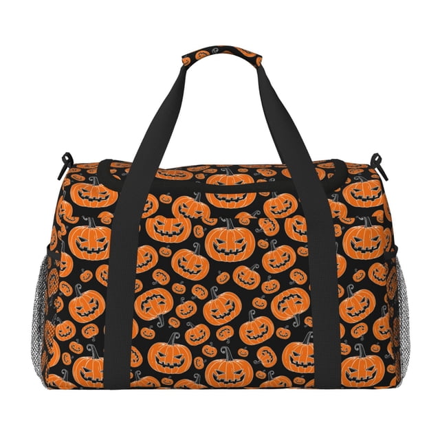 Disketp Halloween Pumpkins Bolsa de Viaje Tipo Duffle, Bolso de Mano para Fin de Semana para Mujer, Bolsa de Gimnasio Ligera para Hombre, Esencial para Viajes