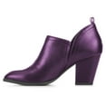 thumbnail image 2 of FSJ Women Classic V Cut Chunky High Heel Pumps Round Closed Toe Slip On Loafers Vintage Solid Color Ankle Booties Office Lady Shoes Size 8 Purple, 2 of 4