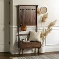 thumbnail image 6 of Atticus 68" Solid Wood Hall Tree With Drawer in Walnut, 6 of 12