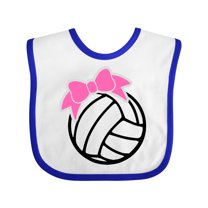 Inktastic Volleyball with Pink Bow Boys or Girls Baby Bib