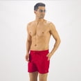 thumbnail image 2 of Solid Colored & Printed Quick Dry Summer Swim Trunks for Men, Swimwear, Bathing Suits, Swim Shorts with Various Colors & Designs, Red, 3X-Large, 2 of 10