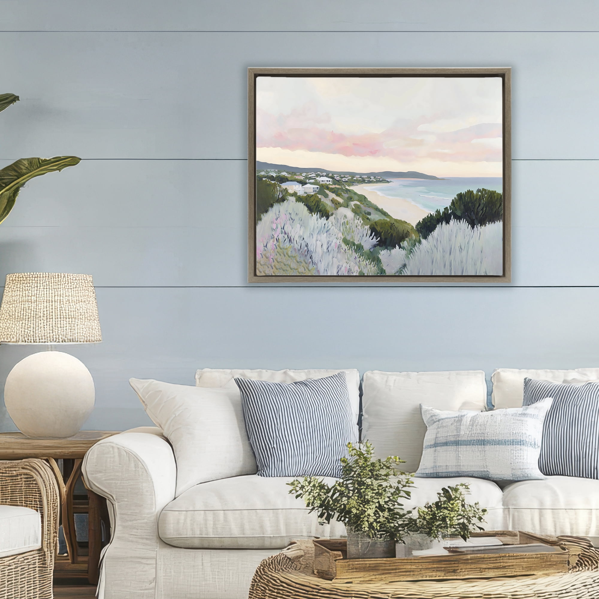 Stupell Industries Cape Cod Evening Light Brown Framed Floater Canvas Wall Art, design by The Prints Vibe