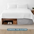 thumbnail image 5 of Bare Home Double Brushed Bed Skirt - Premium 1800 Collection - 15-inch Drop - Full, Light Gray, 5 of 9