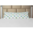 thumbnail image 1 of Floral Body Pillow Case Cover with Zipper, Ornamental Petals with Dots and Paisleys Hand Drawn Orient Nature Elements, Decorative Accent Long Pillowcase, Green Pale Blue Grey, by Ambesonne, 1 of 1