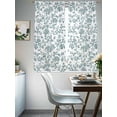 thumbnail image 5 of Sheer Curtains 63 Inches Long, Teal Blue Green Light Filtering Window Curtains for Living Room/Bedroom, Vintage Farmhouse Boho Flower Leaf Rod Pocket Voile Sheer Curtain Drapes, 52"W x 63"L, 2 Panels, 5 of 8