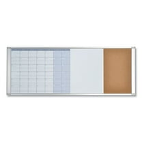 MasterVision XA429993700 48 in. x 18 in. Lacquered Steel Surface Aluminum Frame Magnetic Calendar Combo Board - White