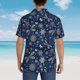 thumbnail image 4 of Balery Dark Blue Christmas Camisas hawaianas de manga corta para hombre, camisas playeras de corte holgado, camisas de vacaciones con botones,XX-Large, 4 of 7