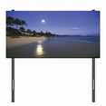 thumbnail image 3 of Hawaiian Headboard, Houses Clear Sky Full Moon Reflection at Daybreak on a Hawaii Beach Exotic Life, Upholstered Decorative Metal Bed Headboard with Memory Foam, Twin Size, Navy Sand, by Ambesonne, 3 of 4