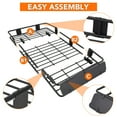 thumbnail image 5 of M optimized Roof Basket Cargo Carrier, 64"x39"x6" Universal 200LB Heavy Duty Roof Rack Basket with 15 Cubic Ft Waterproof Bag, Cargo Net, Ratchet Straps, Rooftop Cargo Carrier Luggage Holder, 5 of 7
