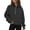 Black, variant on Ayfxijin 1/4 Zip Pullover Women Half Zip Cropped Hoodies Fleece Sweatshirts Winter Outfits Stand Collar Sweater Coat