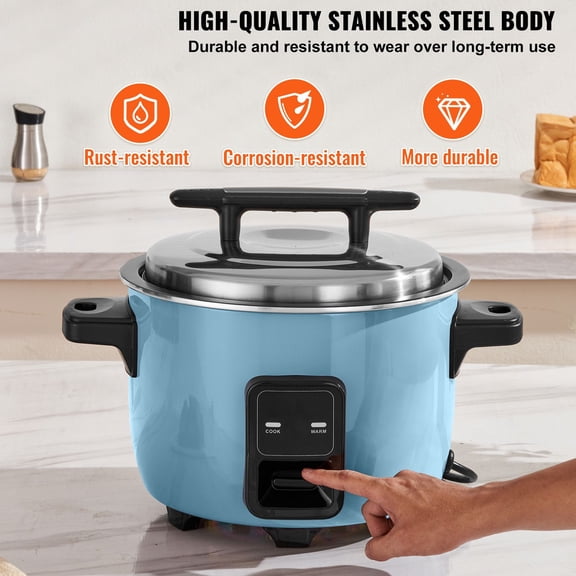 Commercial Rice Cooker,50-Cup Rice Cooker,10.57 Qt/10 Liter Large Rice Cooker&Warmer with Nonstick Inner Pot,Fast Cooking&24-Hour Keep Warm,with Rice Cup&Paddle,for Restaurant