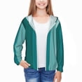 thumbnail image 3 of Cauagu Teal Color Print Sun Protection Jacket for Teen,Full-Zipper Long Sleeve Sun Shirts with Pockets UV Hoodie Shirts Outdoor Athletic Jacket-XX-Large, 3 of 7
