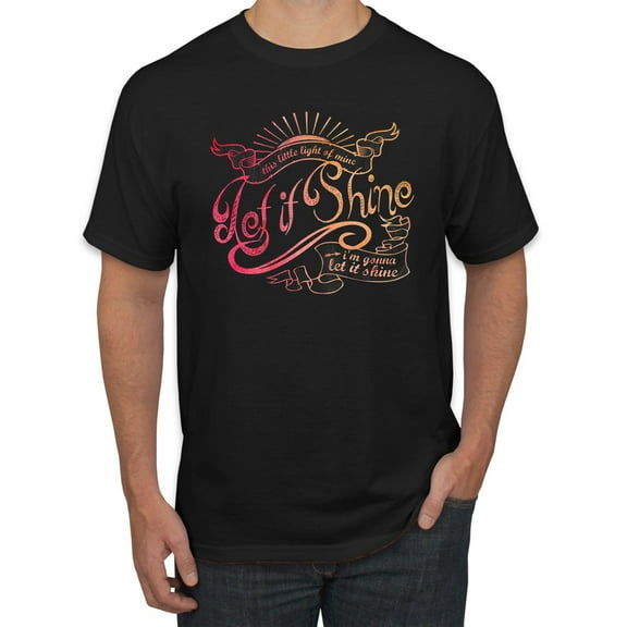 Classic This Little Light of Mine Inspirational/Christian Men's Graphic T-Shirt, Black, Small