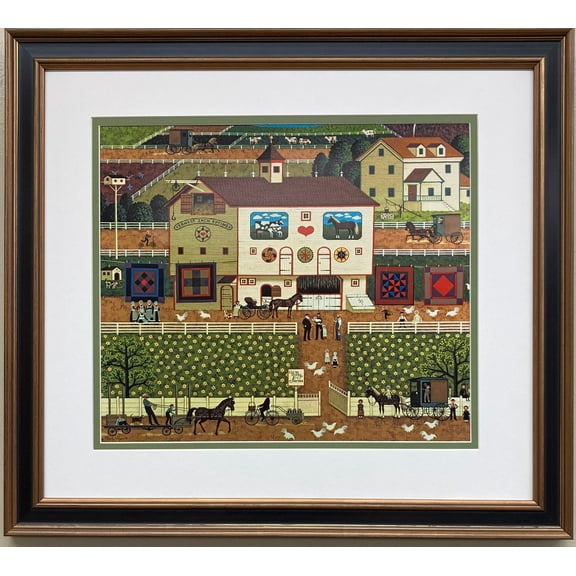 Charles Wysocki "Amish Neighbors" Newly FRAMED Art Americana Rural Generic